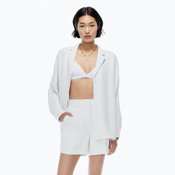 SOLD - aritzia Wilfred Effortless 5” Frozen Grey High Waisted Dress Shorts 8 M - Picture 9 of 9